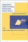 Democratic Constitutional Design and Public Policy : Analysis and Evidence - Book