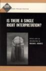 Is There a Single Right Interpretation? - Book
