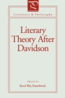 Literary Theory After Davidson - Book