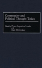 Community and Political Thought Today - Book