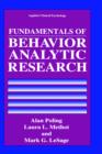 Fundamentals of Behavior Analytic Research - Book