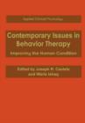 Contemporary Issues in Behavior Therapy : Improving the Human Condition - Book