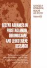 Recent Advances in Prostaglandin, Thromboxane, and Leukotriene Research - Book