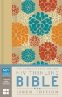 NIV, Thinline Bible, Linen Edition, Hardcover, Tan/Blue/Red Linen, Red Letter Edition - Book