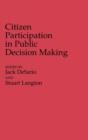 Citizen Participation in Public Decision Making - Book