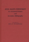 Ann Allen Shockley : An Annotated Primary and Secondary Bibliography - Book