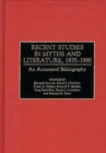 Recent Studies in Myths and Literature, 1970-1990 : An Annotated Bibliography - Book