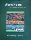 Worksheets for Classroom or Lab Practice for Intermediate Algebra - Book