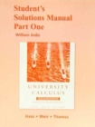 Student Solutions Manual Part 1 for University Calculus : Elements with Early Transcendentals - Book