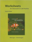 Worksheets for Elementary Algebra : Concepts and Applications - Book