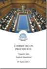 Inquiry into topical questions : together with the minutes of proceedings and written submissions relating to the report, second report - Book