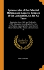 Ephemerides of the Celestial Motions and Aspects, Eclipses of the Luminaries, &c. for XX Years : Beginning Anno 1682 and Ending An. 1701. Calculated According to Art from New Tables, Agreeing to the M - Book