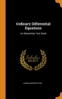 Ordinary Differential Equations : An Elementary Text Book - Book