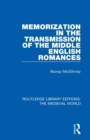 Memorization in the Transmission of the Middle English Romances - Book