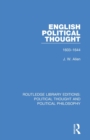 English Political Thought : 1603-1644 - Book