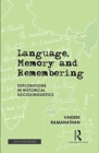 LANGUAGE MEMORY & REMEMBERING - Book