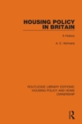 Housing Policy in Britain : A History - Book