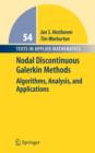 Nodal Discontinuous Galerkin Methods : Algorithms, Analysis, and Applications - Book