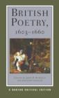 Seventeenth-Century British Poetry, 1603-1660 : A Norton Critical Edition - Book