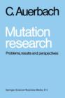 Mutation research : Problems, results and perspectives - Book