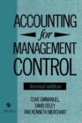 Accounting for Management Control - Book