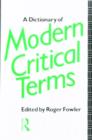 Dictionary of Modern Critical Terms - Book