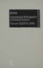IBSS: Political Science: 1988 Volume 37 - Book