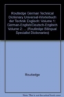 Routledge German Technical Dictionary : Bd.2 - Book