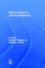 Ethical Issues in Literacy Research - Book