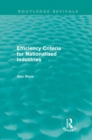 Efficiency Criteria for Nationalised Industries (Routledge Revivals) - Book