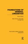 Foundations of General Linguistics (RLE Linguistics A: General Linguistics) - Book