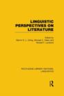 Linguistic Perspectives on Literature - Book