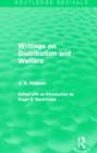 Writings on Distribution and Welfare (Routledge Revivals) - Book