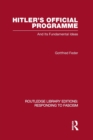 Hitler's Official Programme  RLE Responding to Fascism - Book