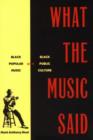 What the Music Said : Black Popular Music and Black Public Culture - Book