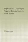 The Syntax of Negation and the Licensing of Negative Polarity Items in Hindi - Book