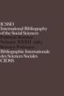 IBSS: Political Science: 1983 Volume 32 - Book