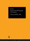 IBSS: Economics: 1984 Volume 33 - Book