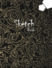 Sketchbook Large 8 x 10 Premium, Uncoated (75 gsm) Paper, Floral Black Cover - Book