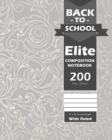 Back To School Elite Notebook, Wide Ruled Lined, Large 8 x 10 Inch, Grade School, Students, 100 Sheet Gray Cover - Book