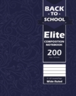Back To School Elite Notebook, Wide Ruled Lined 8 x 10 Inch, Grade School, Students, Large 100 Sheet Notebook Navy Blue - Book