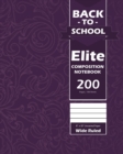 Back To School Elite Notebook, Wide Ruled Lined, Large 8 x 10 Inch, Grade School, Students, 100 Sheet Purple Cover - Book