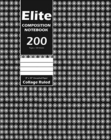 Elite Composition Notebook, Collage Ruled Lined, Large 8 x 10 Inch, 100 Sheet, Black Cover - Book