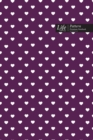 Hearts Pattern Composition Notebook, Dotted Lines, Wide Ruled Medium Size 6 x 9 Inch (A5), 144 Sheets Purple Cover - Book