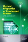 Optical Properties of Condensed Matter and Applications - Book