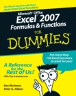Excel 2007 Formulas and Functions For Dummies - Book