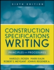 Construction Specifications Writing : Principles and Procedures - Book