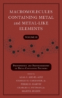 Macromolecules Containing Metal and Metal-Like Elements, Volume 10 : Photophysics and Photochemistry of Metal-Containing Polymers - Book