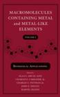 Macromolecules Containing Metal and Metal-Like Elements, Volume 3 : Biomedical Applications - eBook
