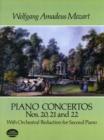 W.A. Mozart : Piano Concertos Nos.20, 21 and 22 with Orchestral Reduction for Second Piano - Book